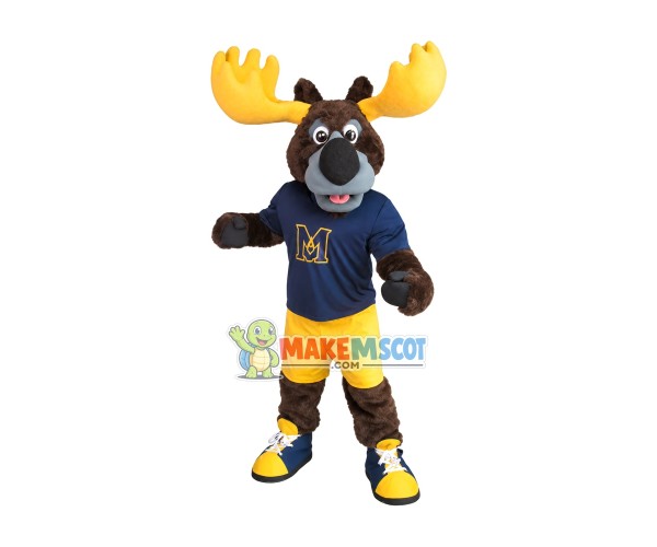 Adult Sport Moose With Strong Antlers Mascot Costume
