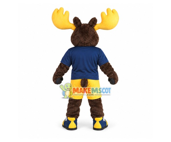 Adult Sport Moose With Strong Antlers Mascot Costume Adult Sport Moose With Strong Antlers Mascot Costume