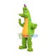 Adventurous Green Dinosaur Mascot Cartoon Costume Adventurous Green Dinosaur Mascot Cartoon Costume