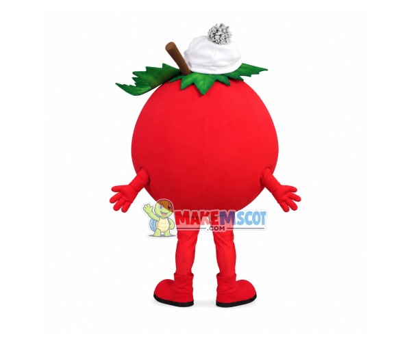 Red Haw With Knitted Hat Mascot Costume Red Haw With Knitted Hat Mascot Costume