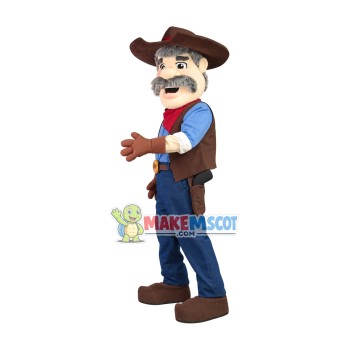 Older Experienced Cowboy Mascot Costume
