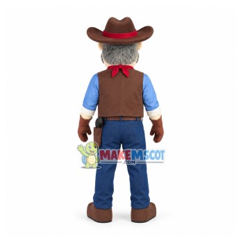 Older Experienced Cowboy Mascot Costume Older Experienced Cowboy Mascot Costume