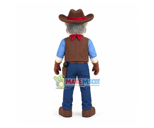 Older Experienced Cowboy Mascot Costume Older Experienced Cowboy Mascot Costume