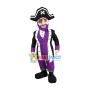 Grumpy One-eyed Pirate With Purple Beard Mascot Costume