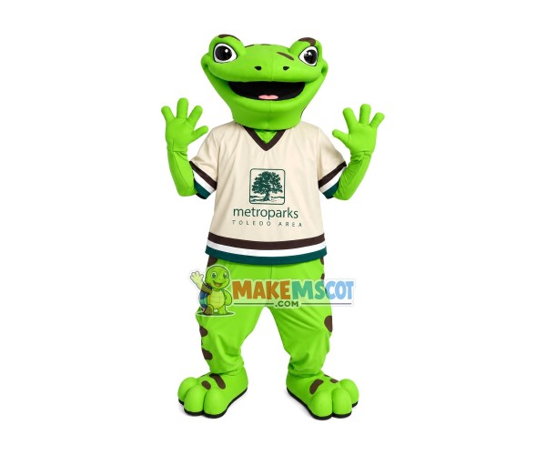 Joyful Frog Of The Park Scenic Area Mascot Costume Joyful Frog Of The Park Scenic Area Mascot Costume