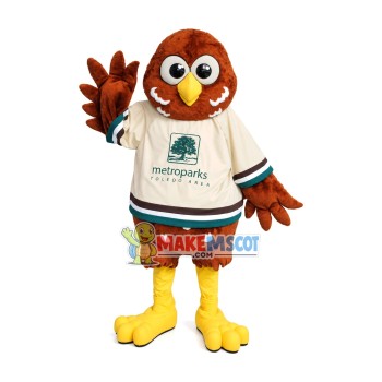 Friendly Bald Owl Mascot Costume For The Park Friendly Bald Owl Mascot Costume For The Park
