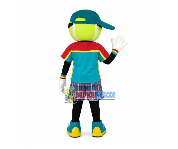 Sunglasses Tennis Ball Mascot Costume For The Tennis Center