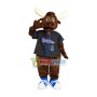 Bright Eyes Moose Mascot Costume For High School