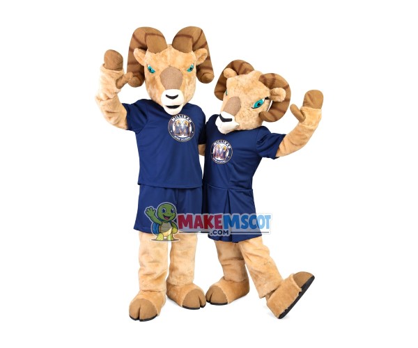 Pair of Harmonious Antelopes Mascot Costume For High School Pair of Harmonious Antelopes Mascot Costume For High School