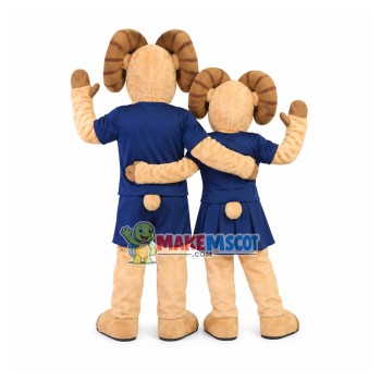 Pair of Harmonious Antelopes Mascot Costume For High School Pair of Harmonious Antelopes Mascot Costume For High School