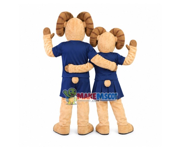 Pair of Harmonious Antelopes Mascot Costume For High School Pair of Harmonious Antelopes Mascot Costume For High School