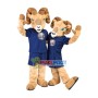 Pair of Harmonious Antelopes Mascot Costume For High School