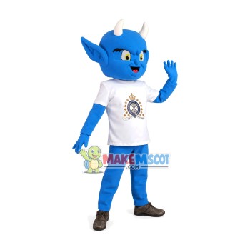 Whole Blue Demon Mascot Costume For High School Whole Blue Demon Mascot Costume For High School