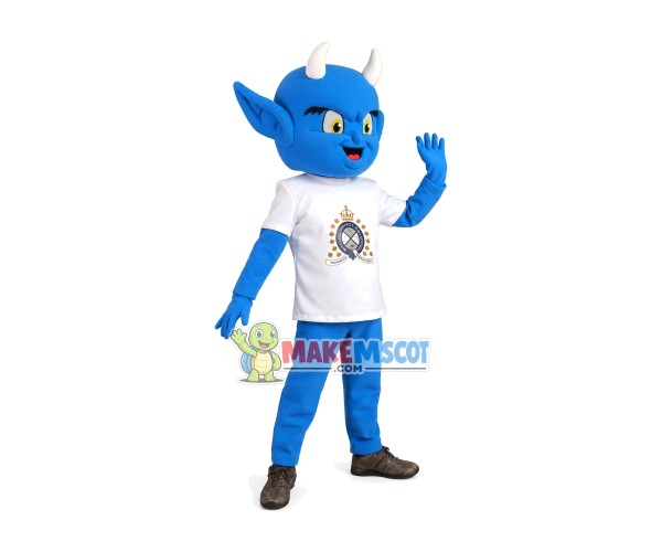 Whole Blue Demon Mascot Costume For High School