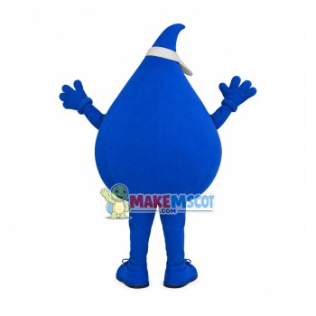 Blue Water Drop With Sun Hat Mascot Costume Blue Water Drop With Sun Hat Mascot Costume