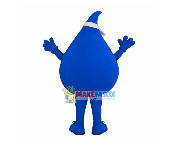 Blue Water Drop With Sun Hat Mascot Costume Blue Water Drop With Sun Hat Mascot Costume