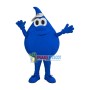 Blue Water Drop With Sun Hat Mascot Costume