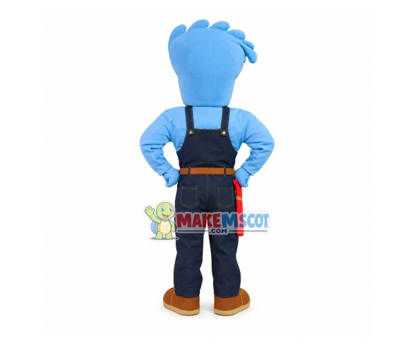 The Blue Foot Cleaner of Cleaning Company Mascot Costume The Blue Foot Cleaner of Cleaning Company Mascot Costume