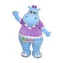 Shy Light Blue Hippo With Lace Shirt Mascot Costume
