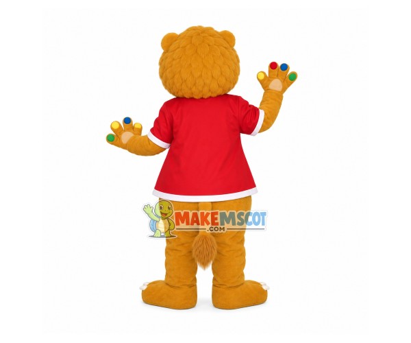 Funny Lion With Colorful Nails Mascot Costume Funny Lion With Colorful Nails Mascot Costume