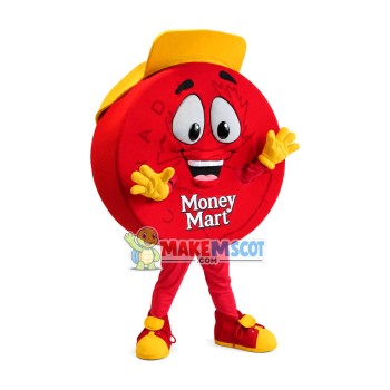 Red Coin of The Money Mart Mascot Costume Red Coin of The Money Mart Mascot Costume