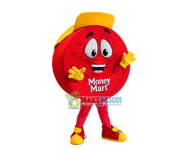 Red Coin of The Money Mart Mascot Costume Red Coin of The Money Mart Mascot Costume