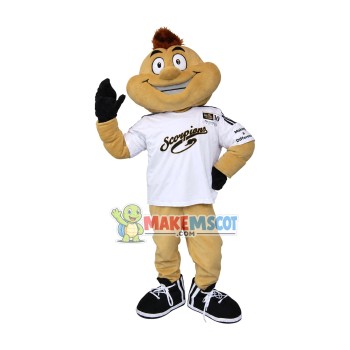 Calm Smiley Doll Mascot Costume Of College Calm Smiley Doll Mascot Costume Of College