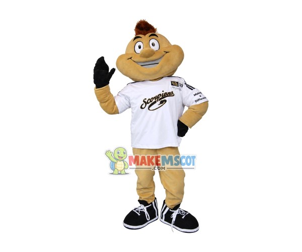 Calm Smiley Doll Mascot Costume Of College Calm Smiley Doll Mascot Costume Of College