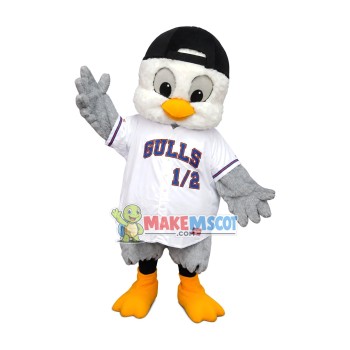 Plush Fat Gull In Baseball Uniform Mascot Costume Plush Fat Gull In Baseball Uniform Mascot Costume