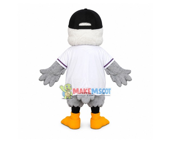 Plush Fat Gull In Baseball Uniform Mascot Costume Plush Fat Gull In Baseball Uniform Mascot Costume