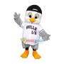 Plush Fat Gull In Baseball Uniform Mascot Costume