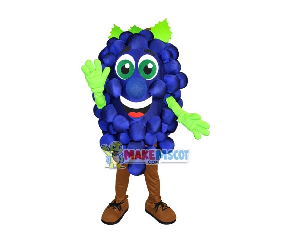 Bunch of Vibrant Blue Grapes Mascot Costume