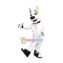 Active Domestic White Pet Dog Mascot Costume
