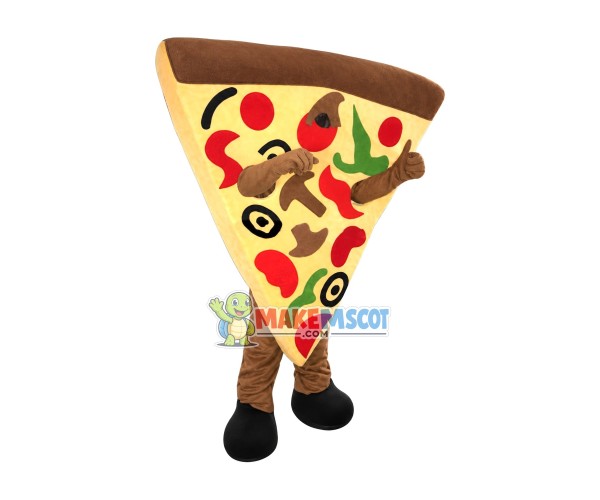 Piece Of Sausage Pizza Mascot Costume Piece Of Sausage Pizza Mascot Costume