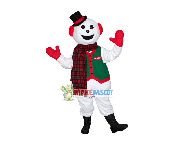 Cold Service Worker Snowman Mascot Costume Cold Service Worker Snowman Mascot Costume