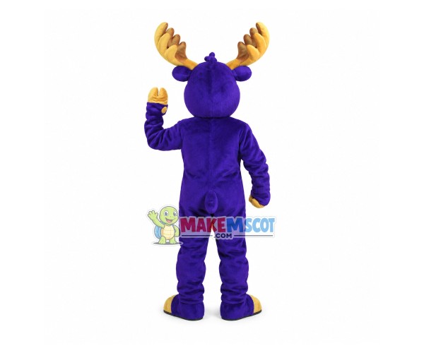 Happy Adult Moose With Red Love Mascot Costume Happy Adult Moose With Red Love Mascot Costume