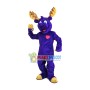 Happy Adult Moose With Red Love Mascot Costume