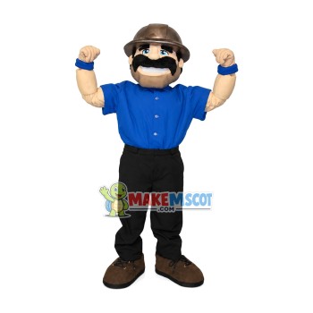 Cheering Up Experienced Miner Mascot Costume Cheering Up Experienced Miner Mascot Costume