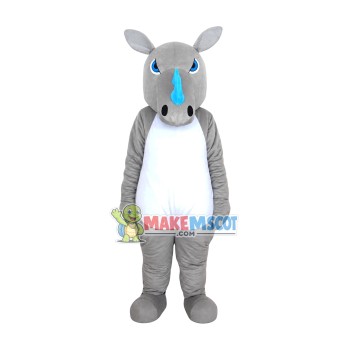 Blue Horns Rhino Mascot Costume