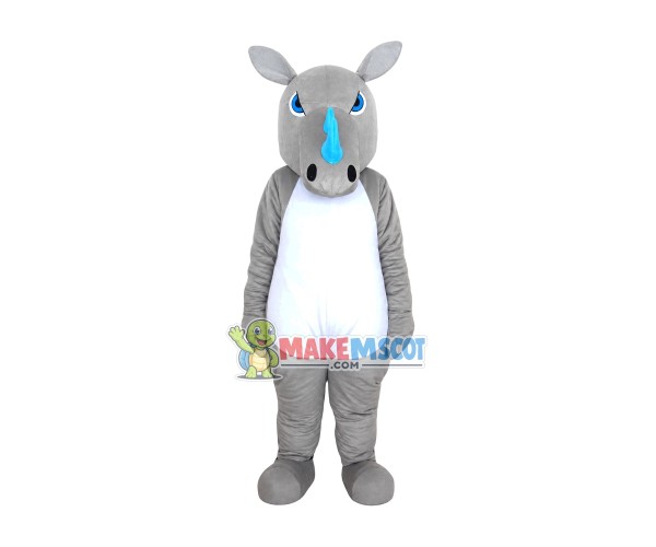Blue Horns Rhino Mascot Costume Blue Horns Rhino Mascot Costume