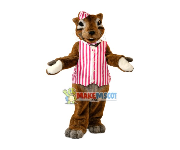 Flight Attendant Squirrel Mascot Costume