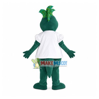 Green Dragon In The Puff Sleeve Top Mascot Costume Green Dragon In The Puff Sleeve Top Mascot Costume