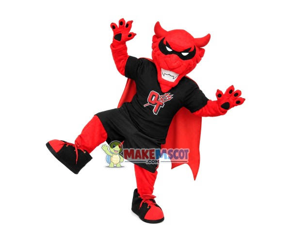 Evil Red Lion Demon Mascot Costume Evil Red Lion Demon Mascot Costume