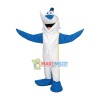 Joyful Pointed Mouth White Dolphin Mascot Costume