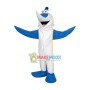 Joyful Pointed Mouth White Dolphin Mascot Costume