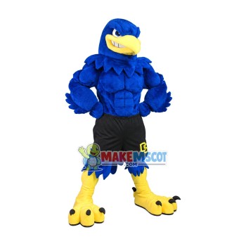 Muscular Falcon In Black Shorts Mascot Costume