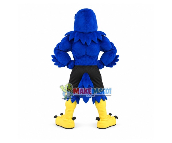 Muscular Falcon In Black Shorts Mascot Costume