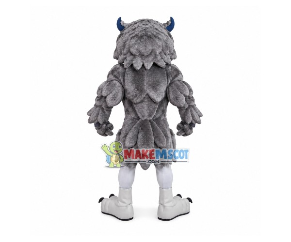 Vigorous Gray Muscle Owl Mascot Adult Costume Vigorous Gray Muscle Owl Mascot Adult Costume