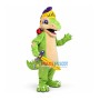 Sloppy Green Dinosaur Soldier Mascot Costume