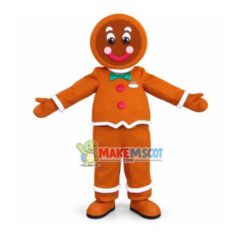 Christmas Frosting Gingerbread Man Mascot Costume Christmas Frosting Gingerbread Man Mascot Costume